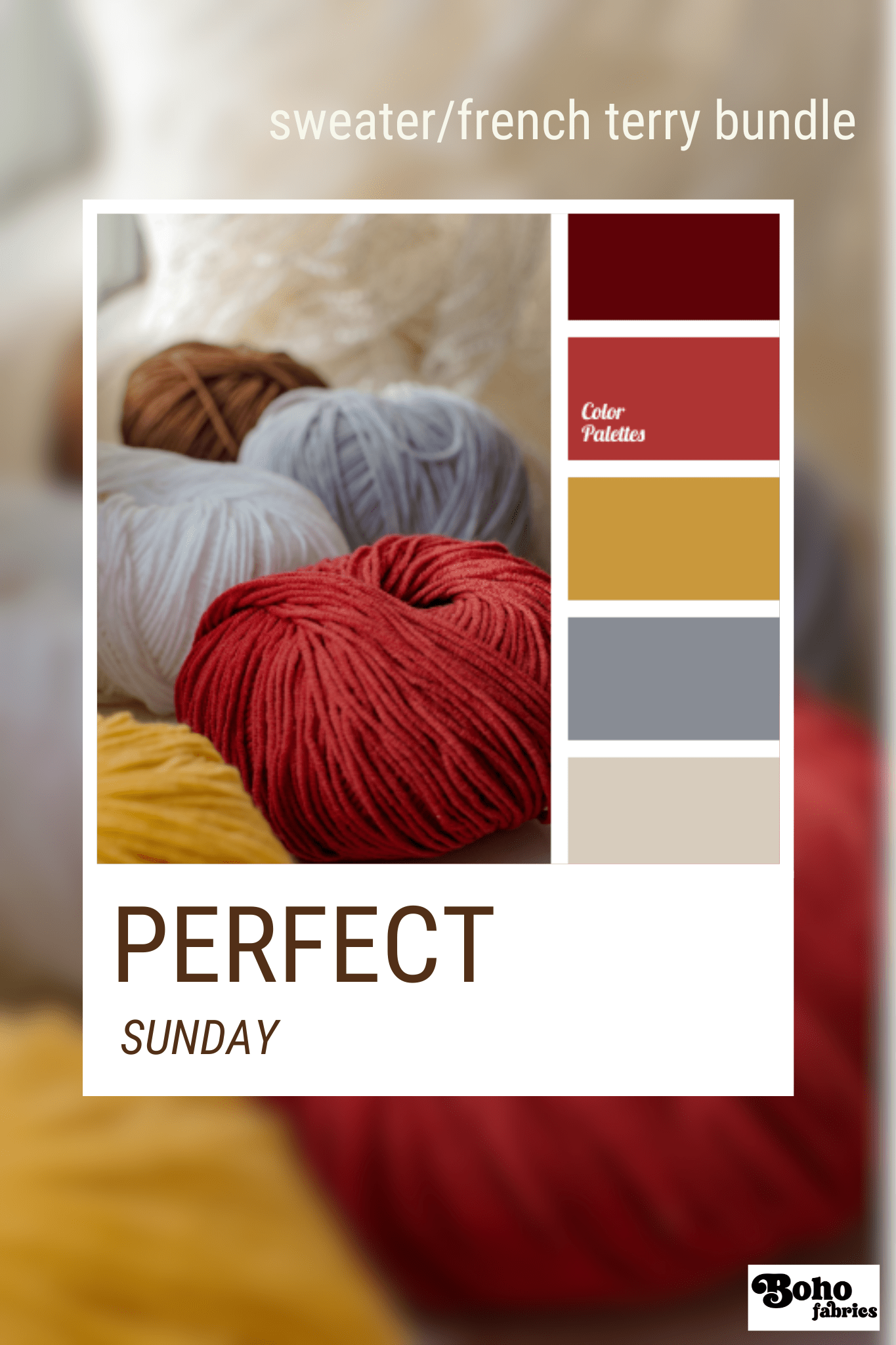 Perfect Sunday, Sweater/French Terry Knit Palette Bundle - Boho Fabrics - Fabric Bundles
