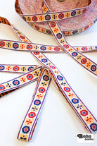 Petal Crest in Primary 1, 3/4" Vintage Jacquard Woven Trim, TRIM - 083 - Boho Fabrics - Trims