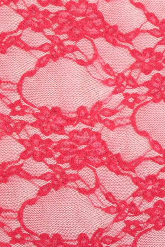 Petite Floral Stretch Lace in Coral. SL-108-CRL. - Boho Fabrics