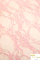 Petite Floral Stretch Lace in Light Pink. SL-108-LP. - Boho Fabrics