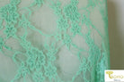 Petite Floral Stretch Lace in Mint. SL-108-MNT. - Boho Fabrics