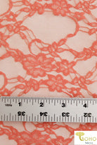 Petite Floral Stretch Lace in Peach. SL-108-PCH. - Boho Fabrics