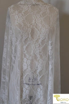 Petite Floral Stretch Lace in Pearl. SL-108-PRL. - Boho Fabrics