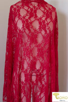 Petite Floral Stretch Lace in Red. SL-108-RED. - Boho Fabrics