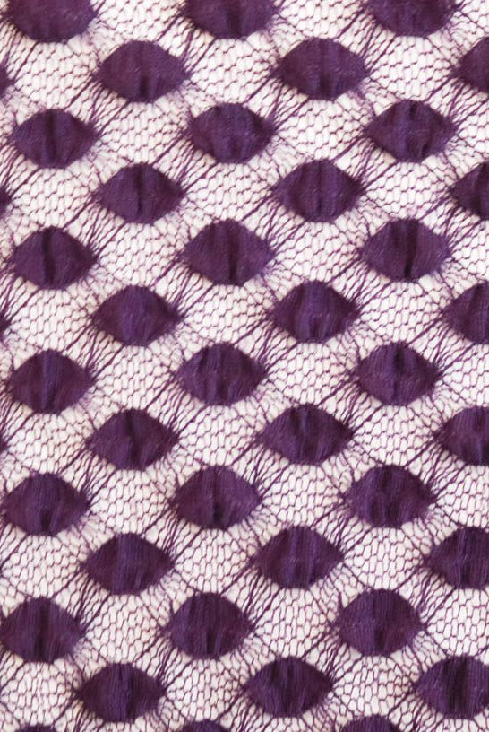 Petite Polka Dot in Plum Purple. Stretch Lace. SL-111-PURP - Boho Fabrics