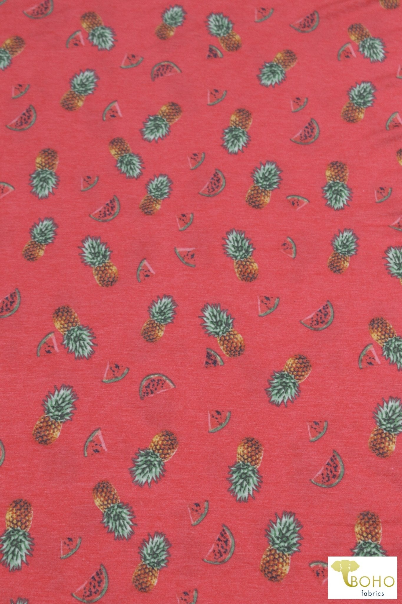 Pineapples & Watermelon, French Terry Knit Print. FTP-329 - Boho Fabrics