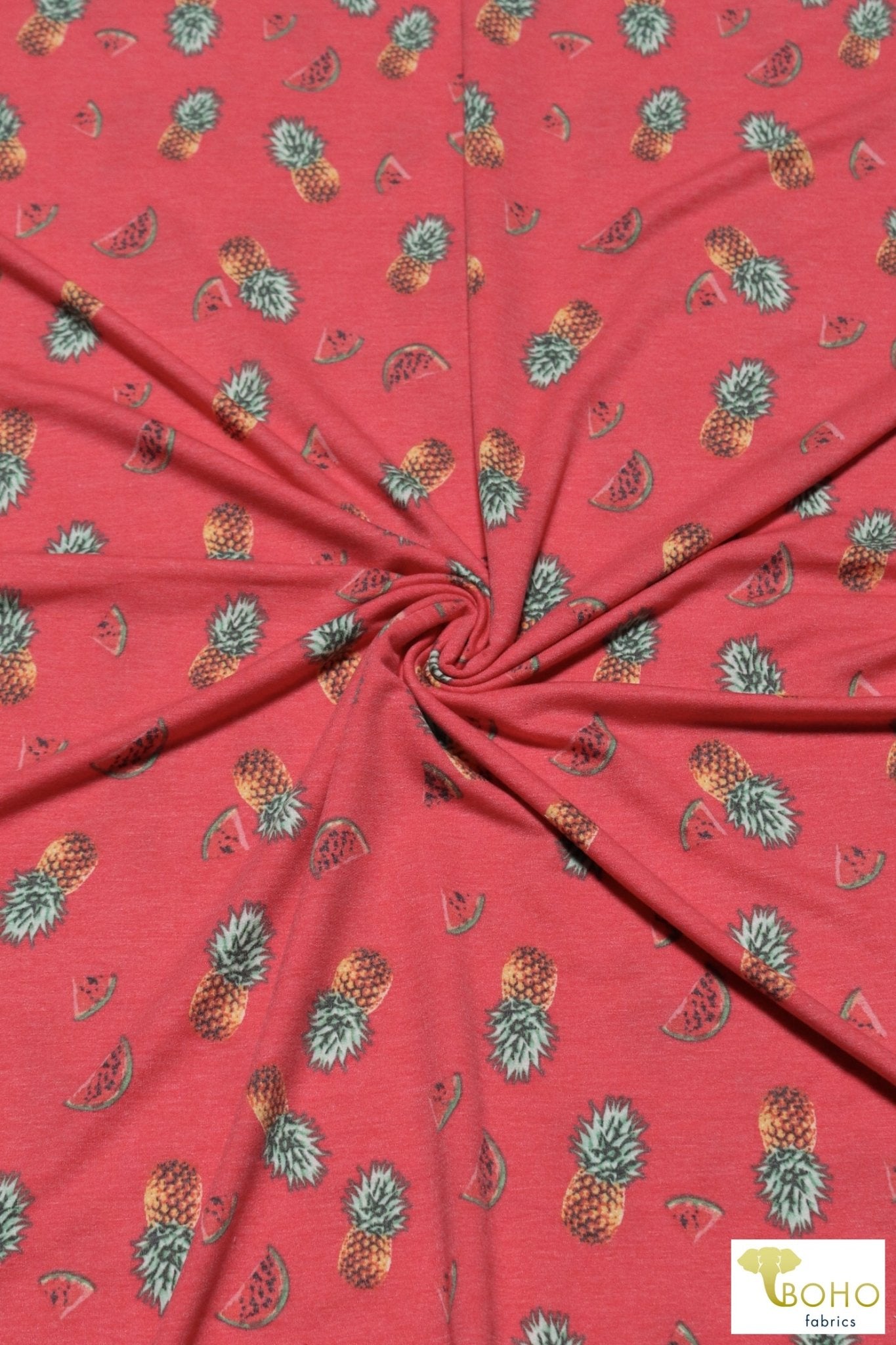 Pineapples & Watermelon, French Terry Knit Print. FTP-329 - Boho Fabrics