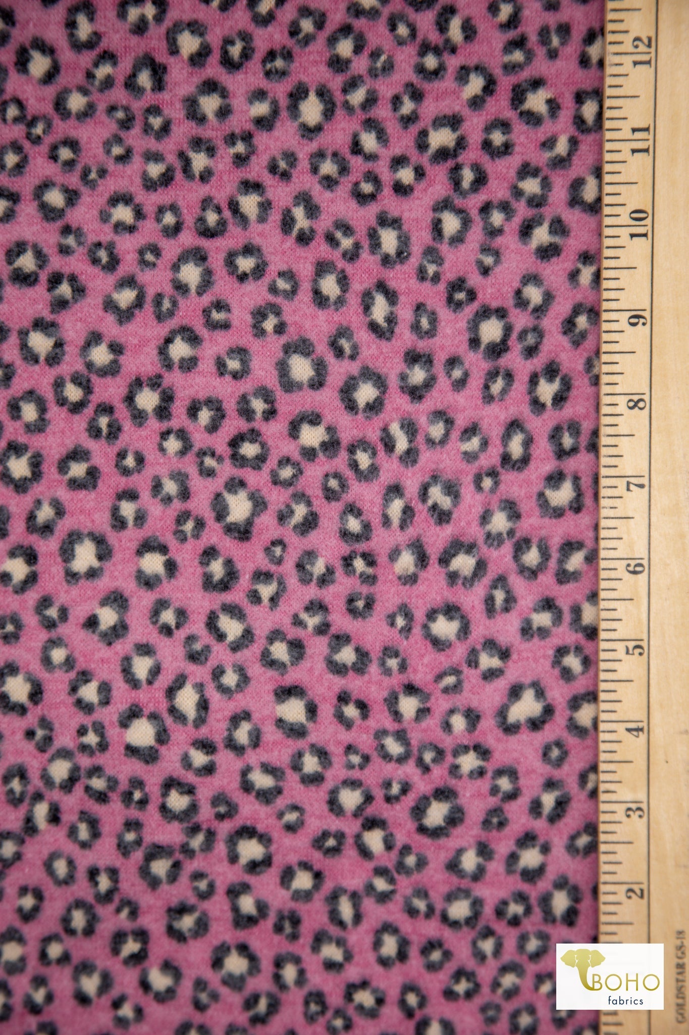Pink Cheetah, Printed Brushed Sweater Knit Fabric - Boho Fabrics - Sweater Prints, Knit Fabric