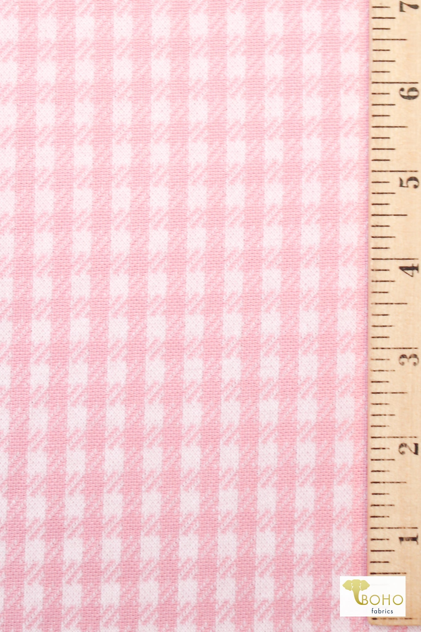 Pink Gingham, Jacquard Print Knit Fabric - Boho Fabrics