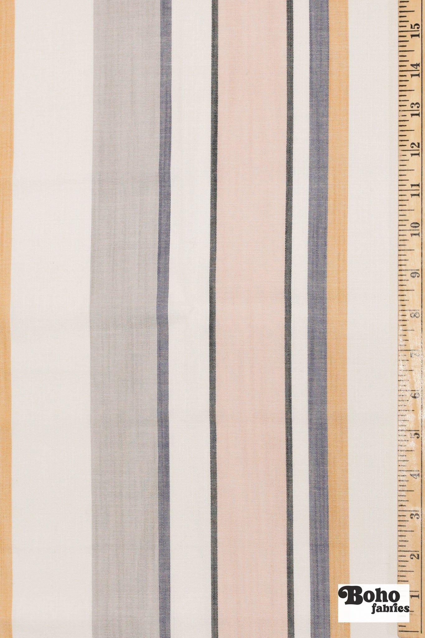 Pink & Gray, Variegated Striped Shirting, Woven Fabric - Boho Fabrics - Shirting, Woven