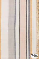 Pink & Gray, Variegated Striped Shirting, Woven Fabric - Boho Fabrics - Shirting, Woven
