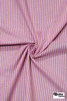 Pink & Khaki Stripes Woven Fabric - Boho Fabrics - Woven Fabric