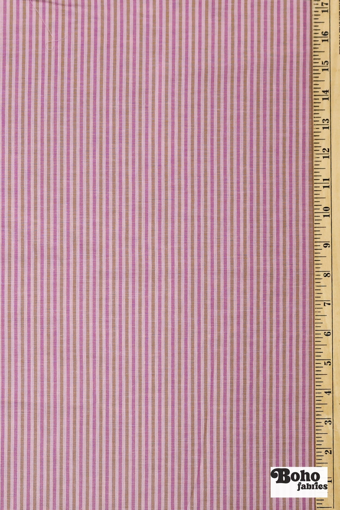 Pink & Khaki Stripes Woven Fabric - Boho Fabrics - Woven Fabric