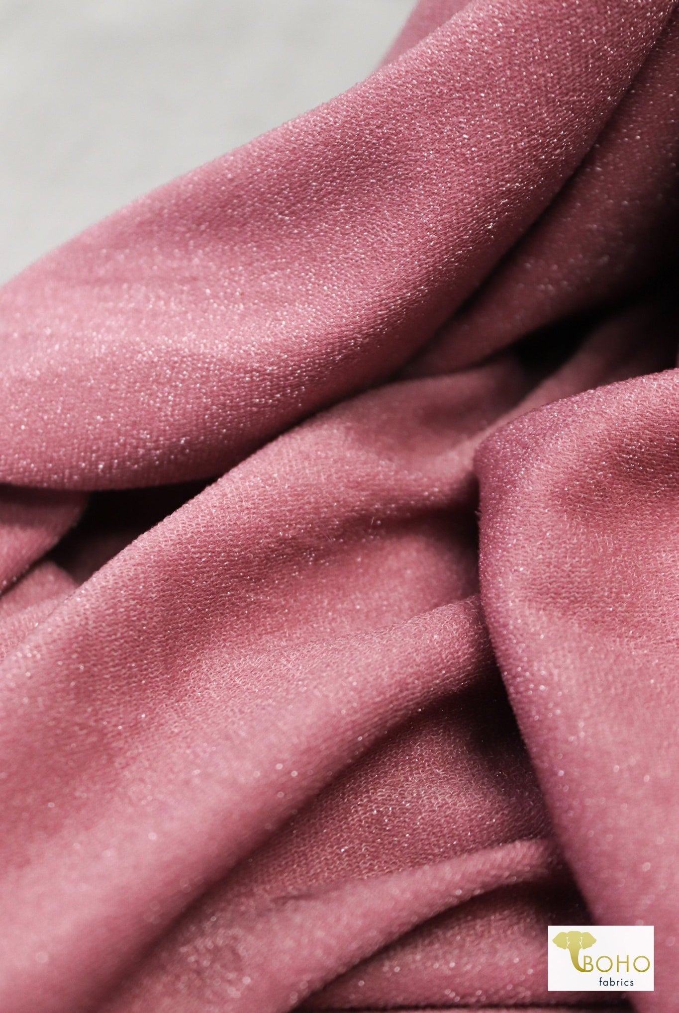 Pink Metallic Crepe, Lurex Knit. Special Occasion Fabric - Boho Fabrics