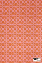 Pink & Orange, Geometric Linen-Look Woven Fabric - Boho Fabrics - Home Dec. & Upholstery Fabric