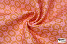Pink & Orange, Geometric Linen-Look Woven Fabric - Boho Fabrics - Home Dec. & Upholstery Fabric