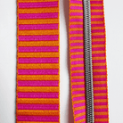 Pink & Orange Striped Jacquard Woven Zipper Tape 5 - Boho Fabrics - Zippers