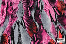 Pink & Red Snake Print, Rayon Spandex Jersey Knit Fabric - Boho Fabrics - Rayon Jersey Solid, Knit Fabric