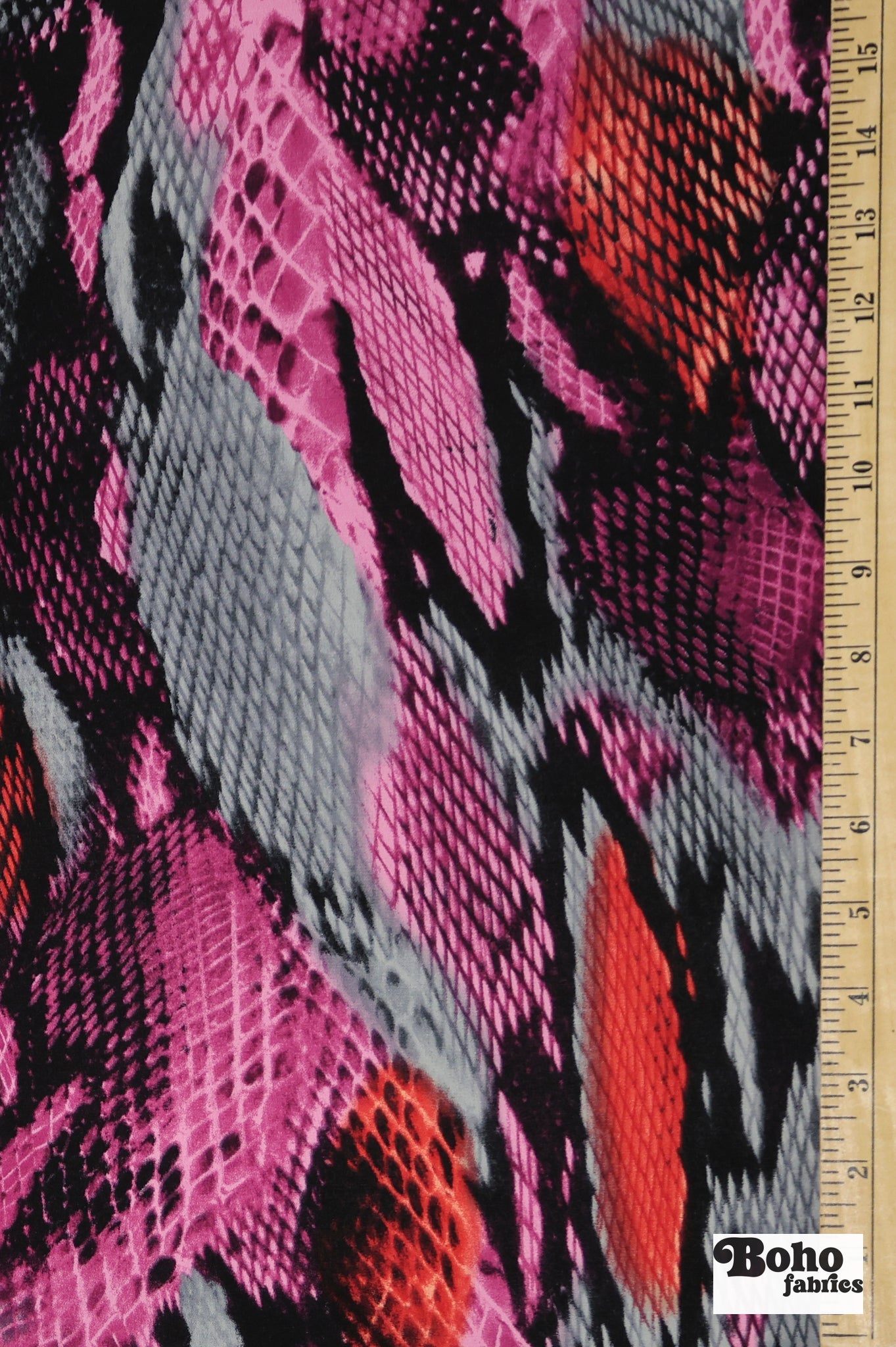 Pink & Red Snake Print, Rayon Spandex Jersey Knit Fabric - Boho Fabrics - Rayon Jersey Solid, Knit Fabric