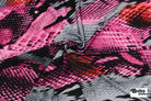 Pink & Red Snake Print, Rayon Spandex Jersey Knit Fabric - Boho Fabrics - Rayon Jersey Solid, Knit Fabric