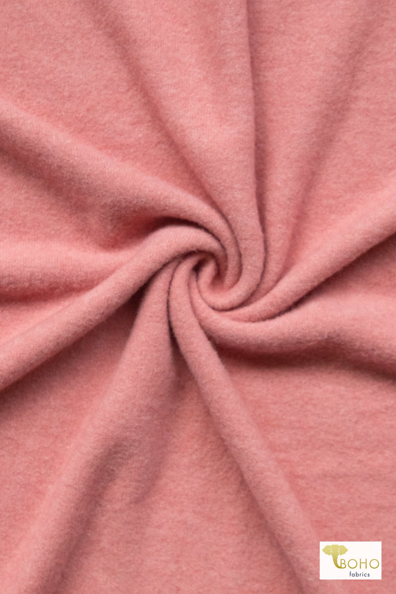 Pink Rosé, Brushed Sweater Knit Fabric - Boho Fabrics - Sweater Solids, Knit Fabric