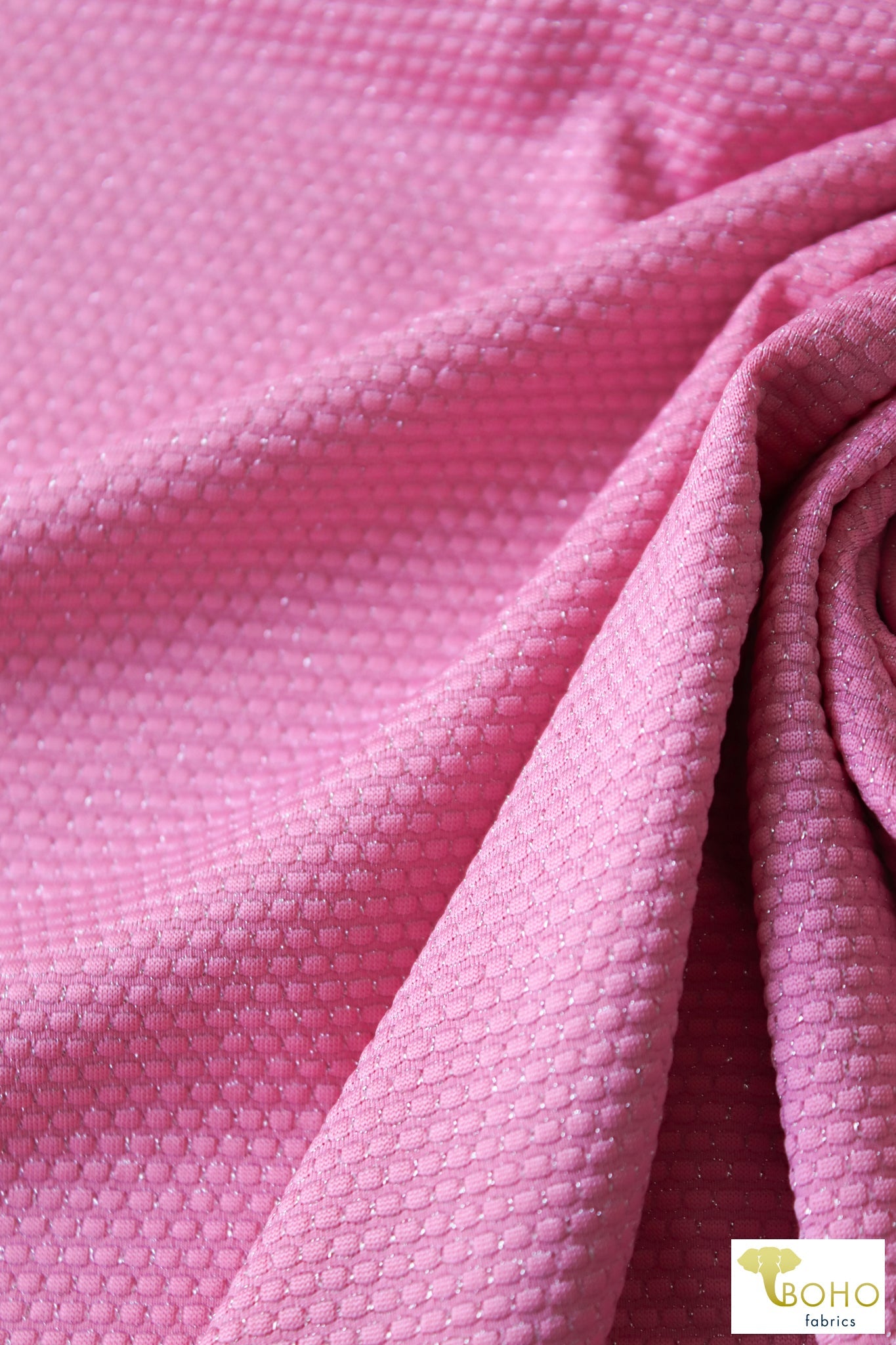 Pink Sparkle, Novelty Athletic Knit. ATH-124-PNK - Boho Fabrics