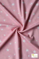 Pink Stars, French Terry Print - Boho Fabrics