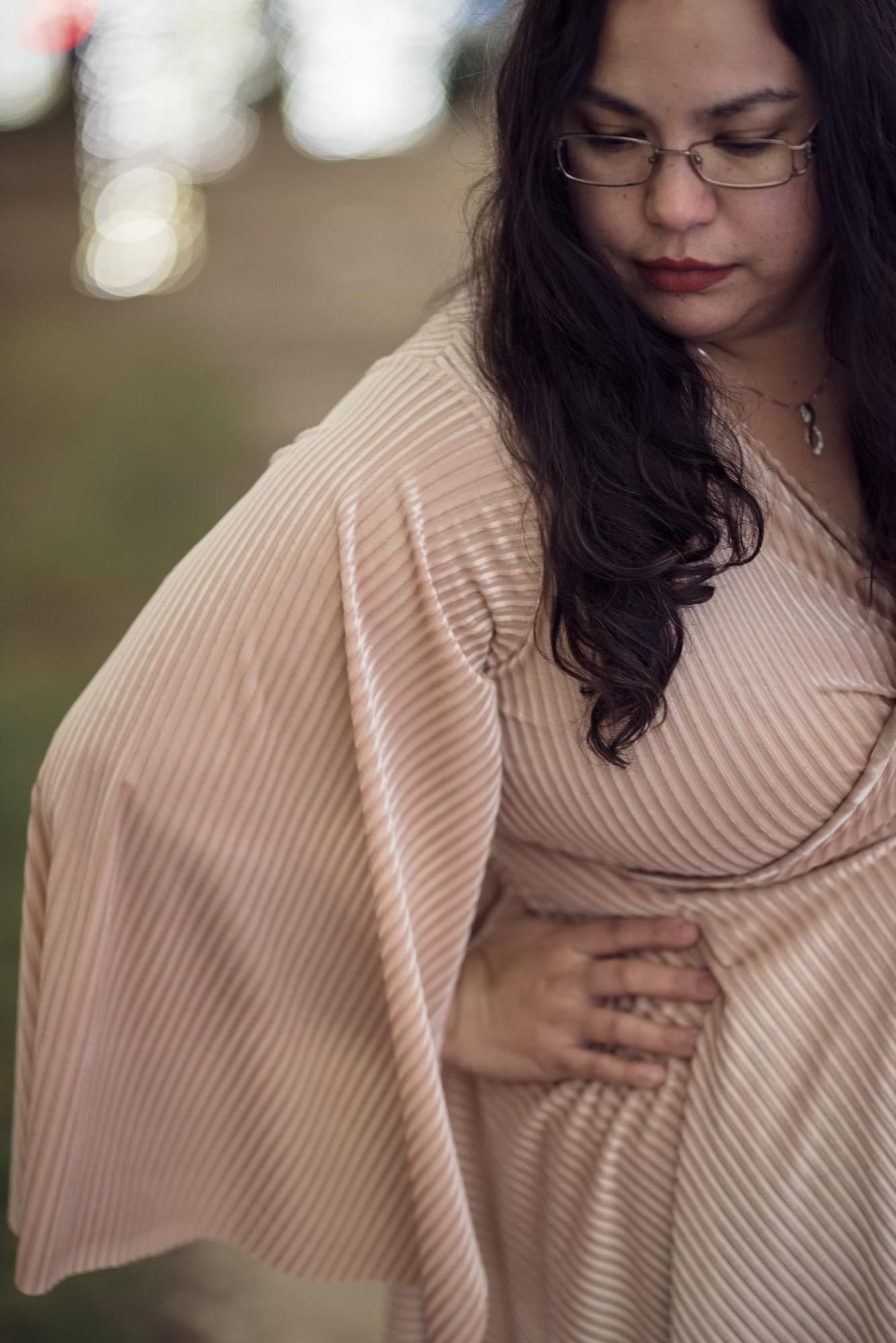 Pink Stretch Velvet Vertical Stripes Knit - Boho Fabrics