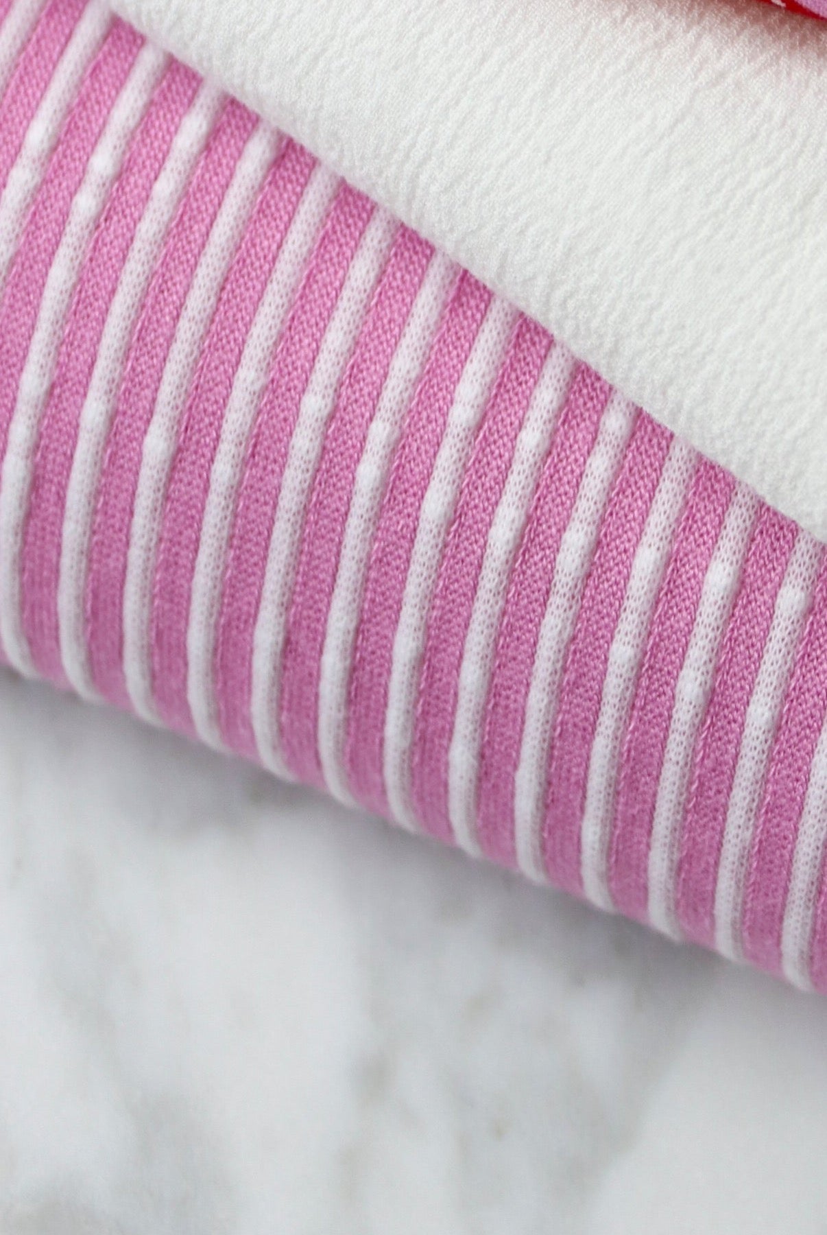 Pink Stripes, Rib Knit Fabric - Boho Fabrics