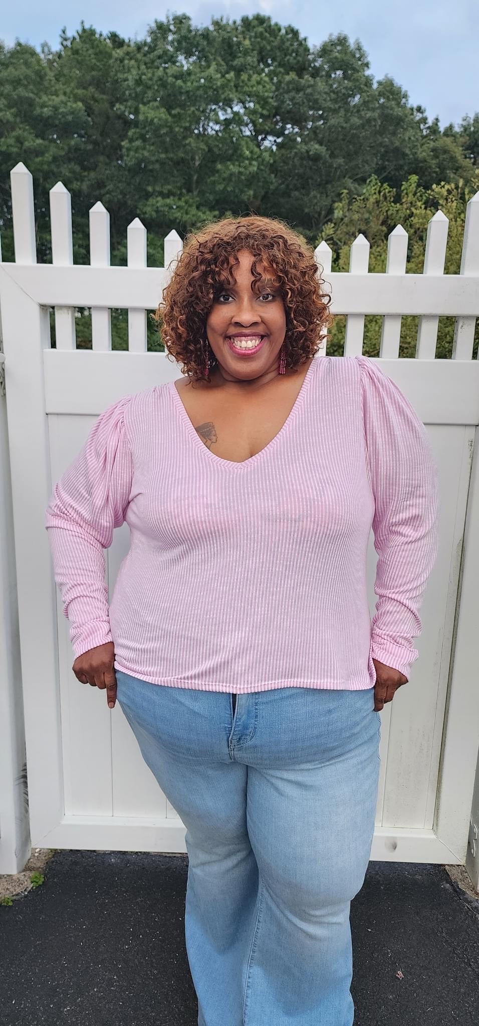 Pink Stripes, Rib Knit Fabric - Boho Fabrics