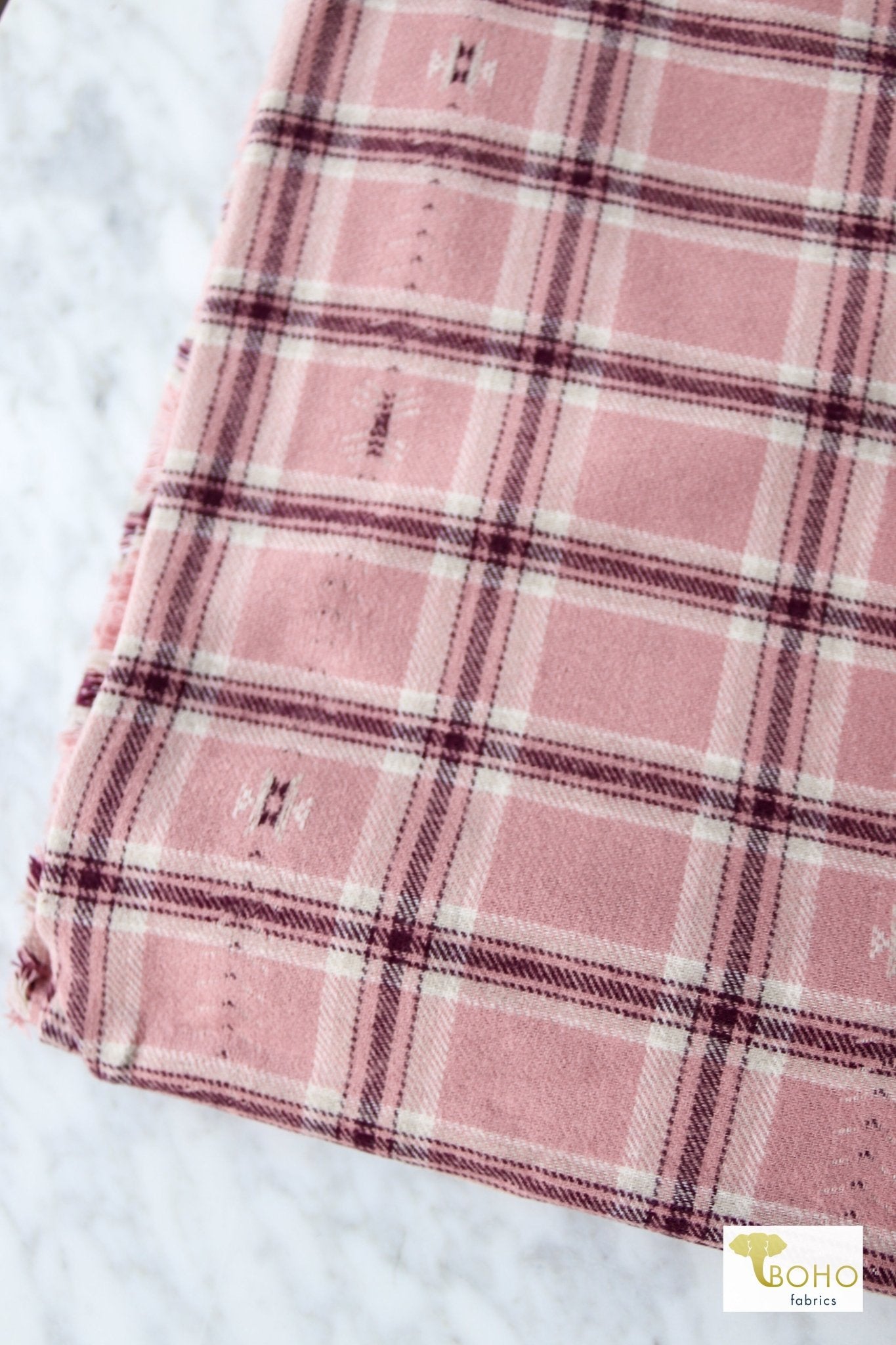 Pink Vineyard - Desert Dobby, Woven Cotton Flannel - Boho Fabrics