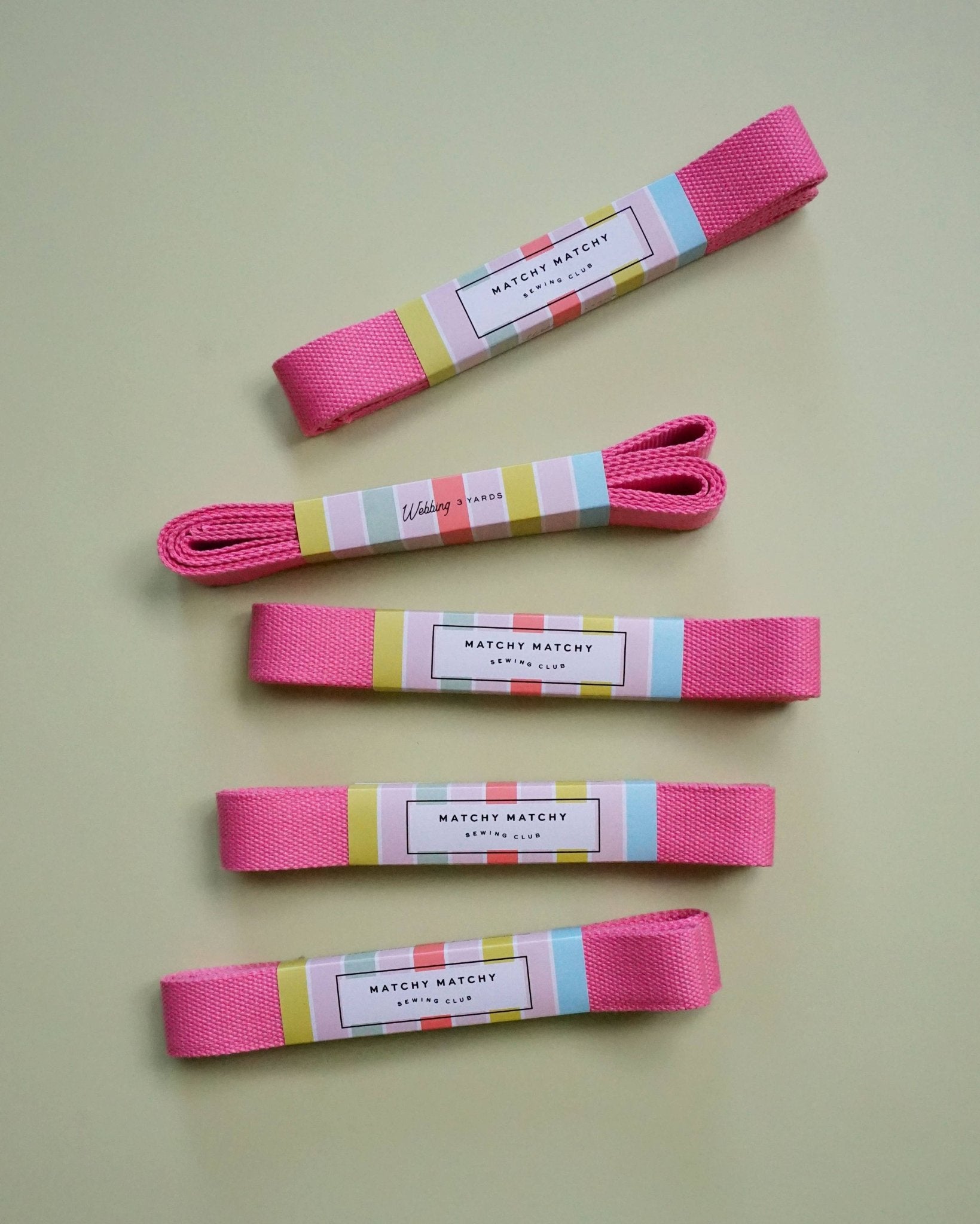 Pink Webbing - Boho Fabrics - Bag Making Supplies