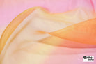 Pink & Yellow Gradient Organza Woven Fabric - Boho Fabrics - Organza, Woven Fabric