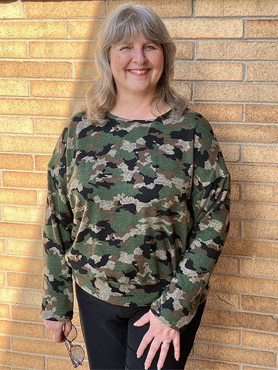 Pixelated Camo, Brushed Sweater Knit - Boho Fabrics - Sweater Prints, Knit Fabric