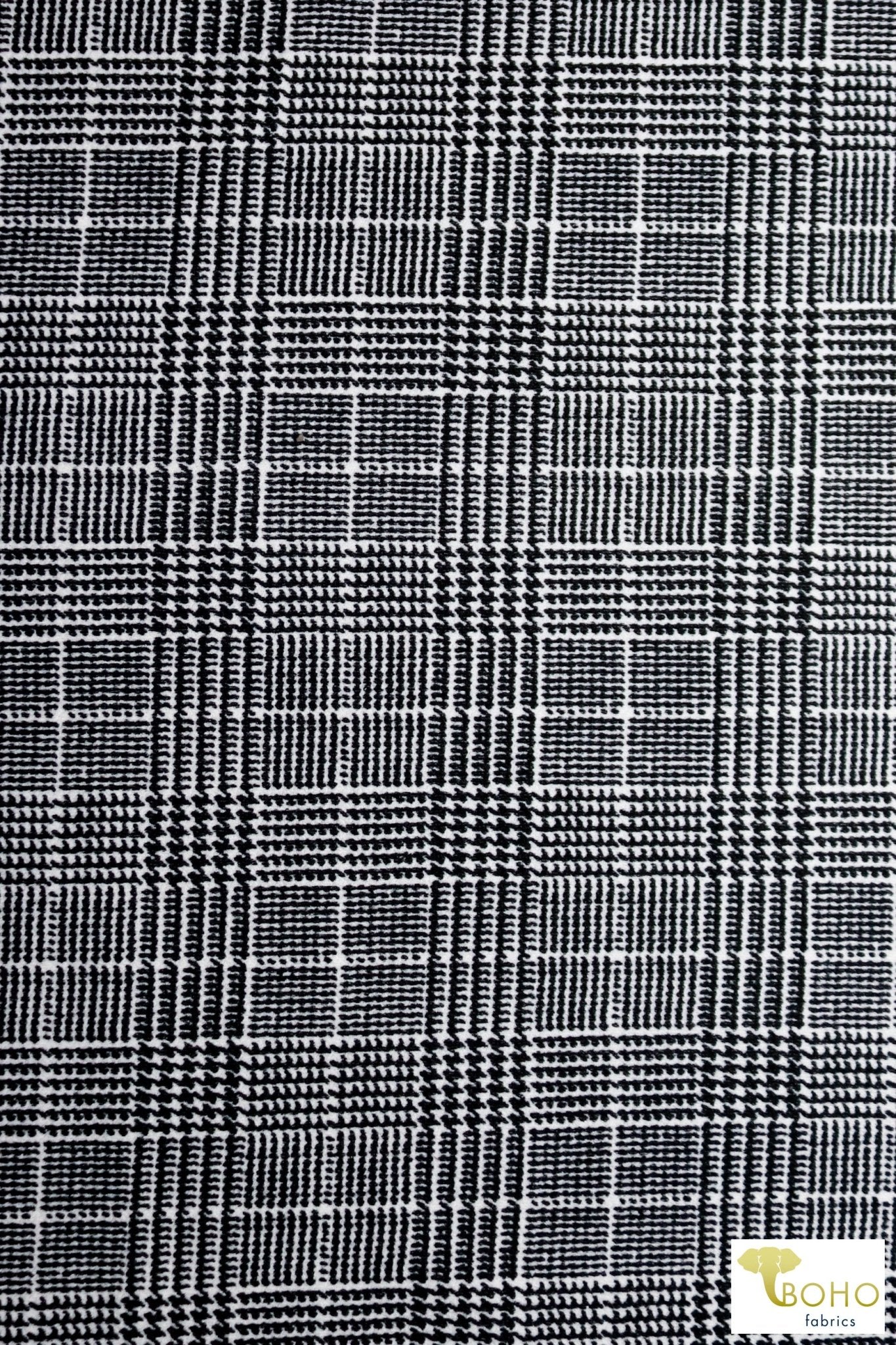 Plaid & Houndstooth, Poly Crepe Knit. - Boho Fabrics