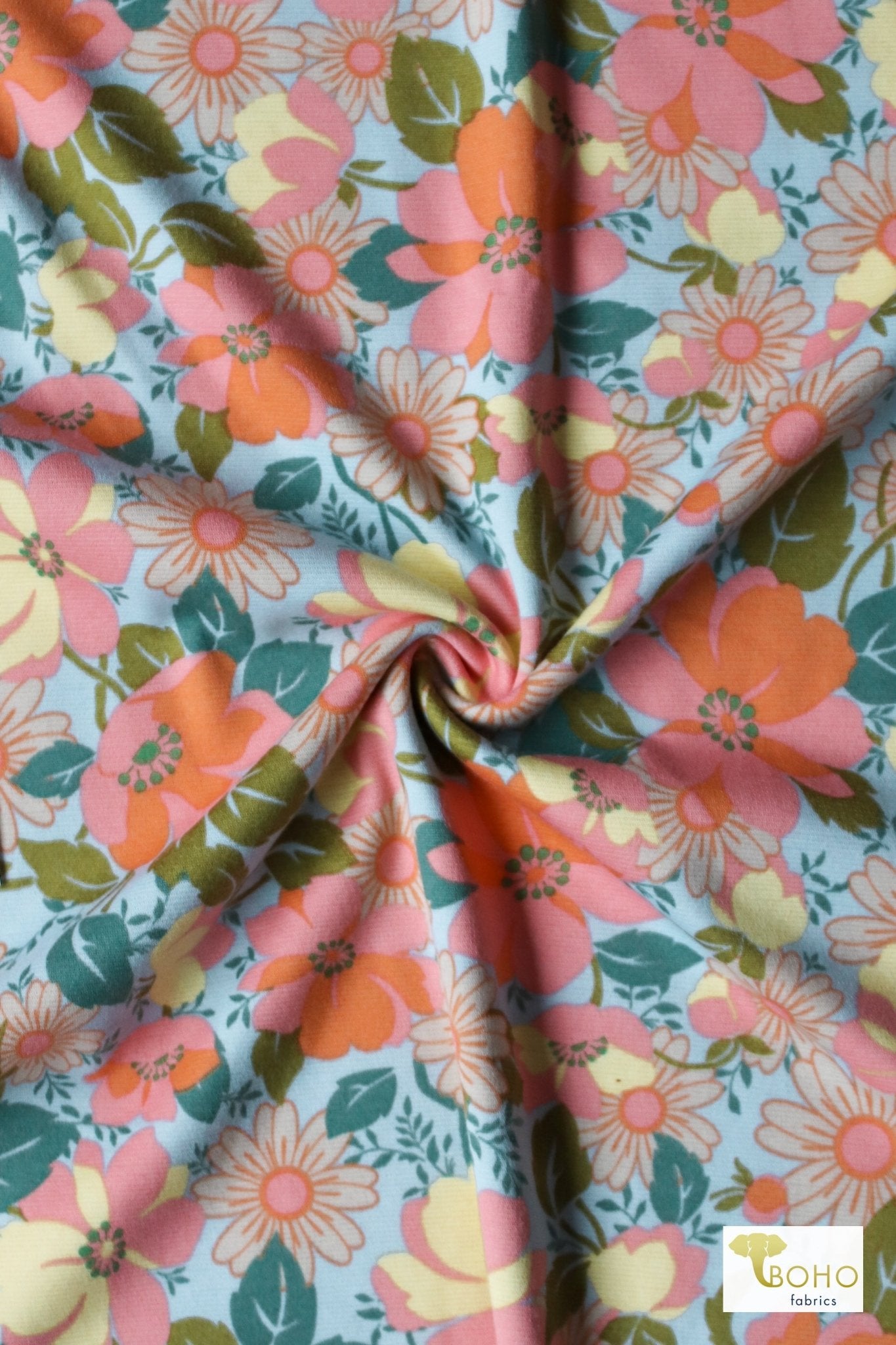 Pleasantville Poppies, Ponte Print - Boho Fabrics