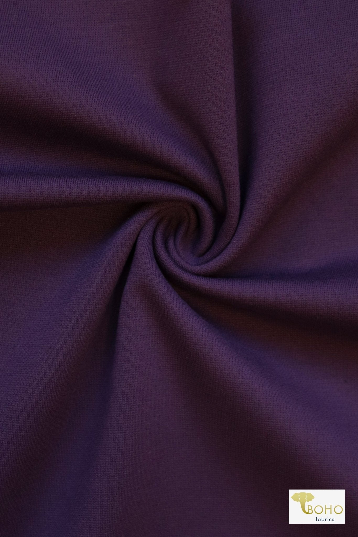 Plum, Ponte Solid Knit Fabric - Boho Fabrics