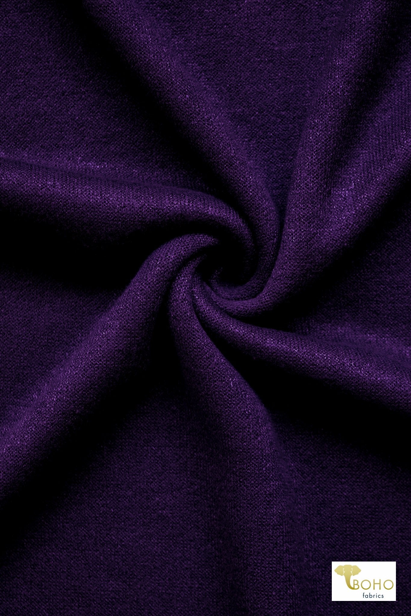 Plum Purple, "Cashmere" Sweater Knit Fabric. (PRE - ORDER) - Boho Fabrics - Sweater Solids, Knit Fabric