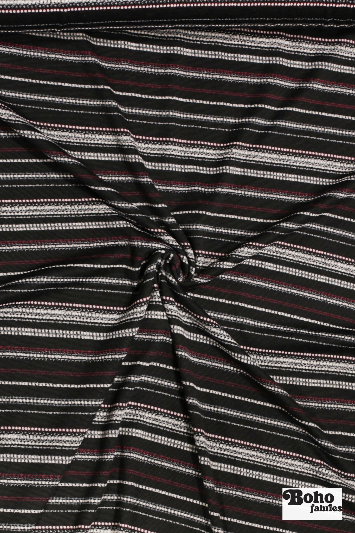 Plum Stripes Sweater Knit - Boho Fabrics - Sweater Prints, Knit Fabric