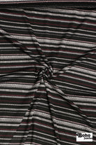 Plum Stripes Sweater Knit - Boho Fabrics - Sweater Prints, Knit Fabric