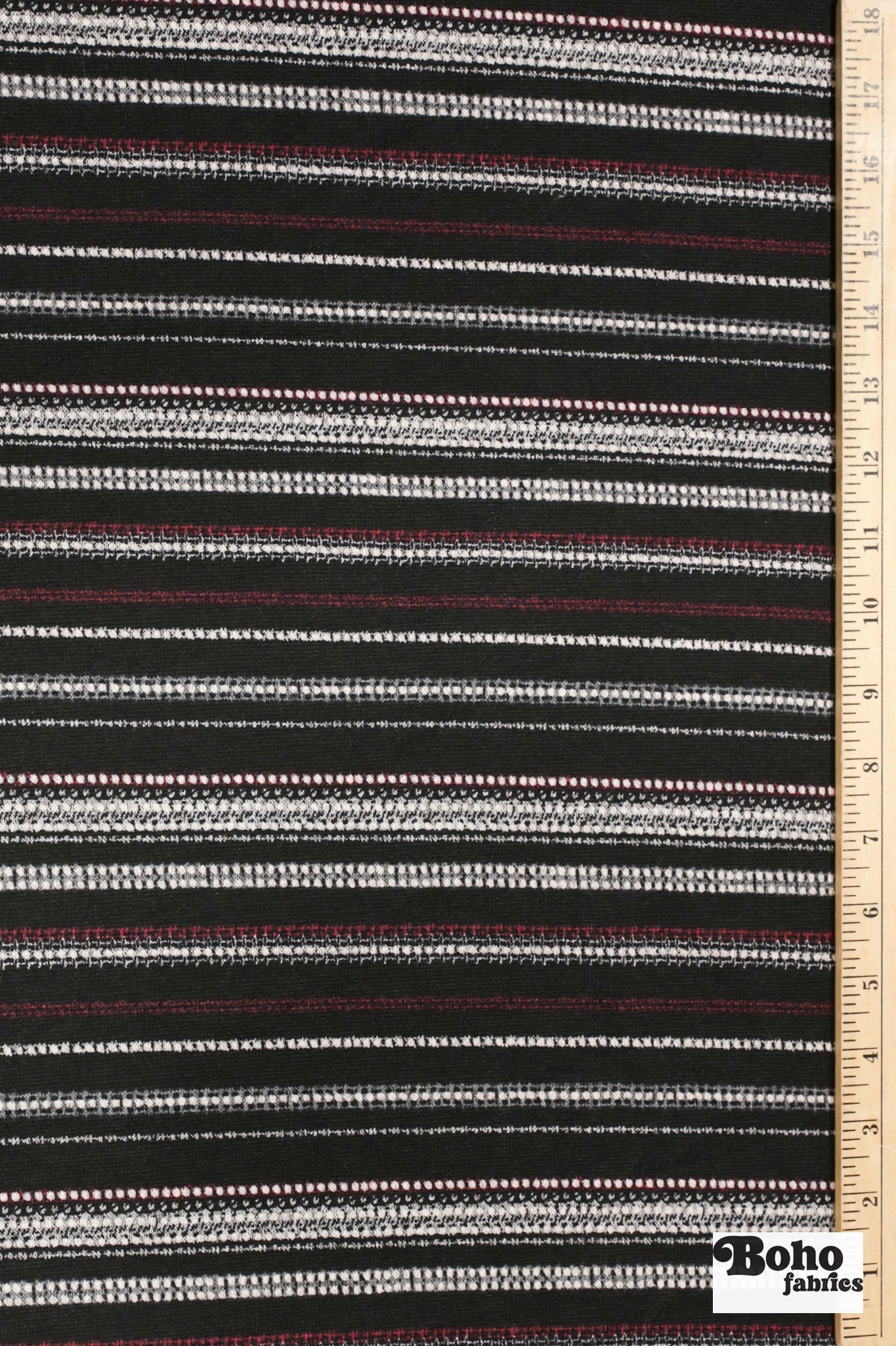 Plum Stripes Sweater Knit - Boho Fabrics - Sweater Prints, Knit Fabric