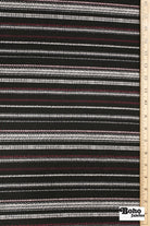 Plum Stripes Sweater Knit - Boho Fabrics - Sweater Prints, Knit Fabric