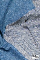 Polartec, Heathered - Blue, Flat Back, Brushed Rib Fabric - Boho Fabrics - Rib Solid, Knit Fabric