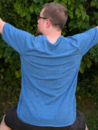 Polartec, Heathered - Blue, Flat Back, Brushed Rib Fabric - Boho Fabrics - Rib Solid, Knit Fabric