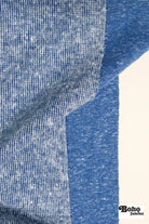 Polartec, Heathered - Blue, Flat Back, Brushed Rib Fabric - Boho Fabrics - Rib Solid, Knit Fabric