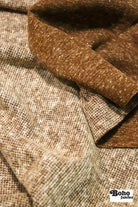 Polartec, Heathered - Brown, Flat Back, Brushed Rib Fabric - Boho Fabrics - Rib Solid, Knit Fabric