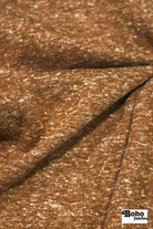 Polartec, Heathered - Brown, Flat Back, Brushed Rib Fabric - Boho Fabrics - Rib Solid, Knit Fabric
