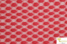 Polka Dot in Coral. Stretch Lace. SL-107-CRL - Boho Fabrics