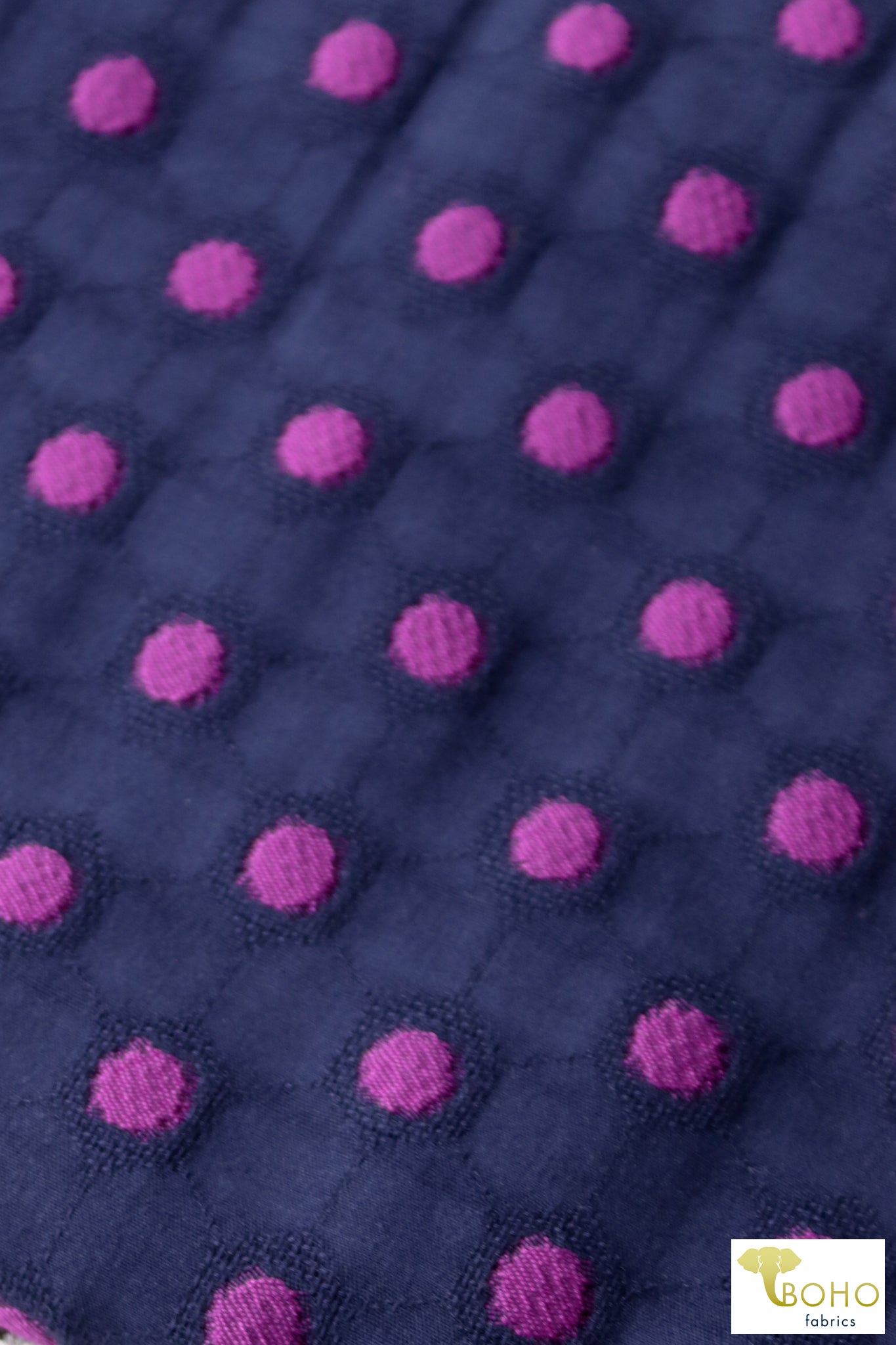 Polka Dots Purple. Cotton Jacquard Woven, WVP-253-PURP - Boho Fabrics