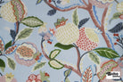 Pomegranate Botanical Floral Linen-Look Woven Fabric - Boho Fabrics - Home Dec. & Upholstery Fabric